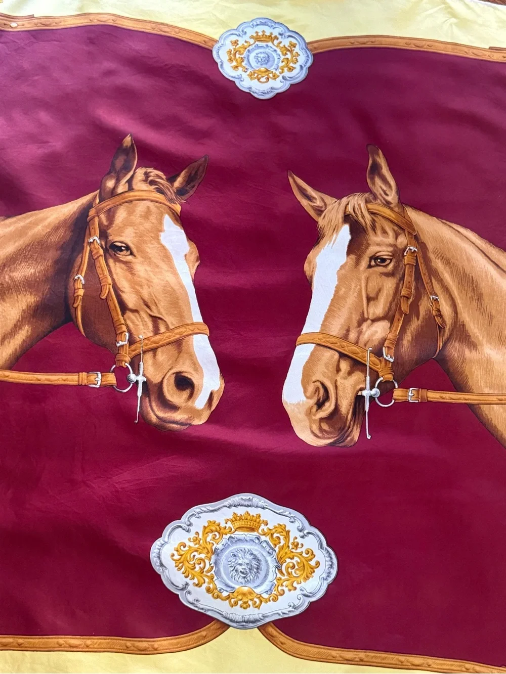 Vintage Equestrian Horse Silk Scarf
